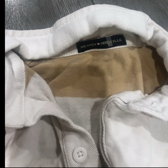 Brandy Melville Striped Cropped Collar Top - Picture 3 of 3